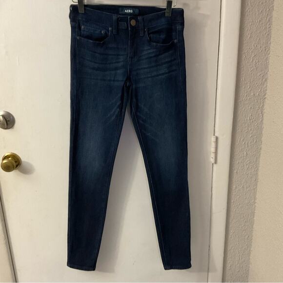 Aeropostale Low Rise Dark Wash Denim Jean 4 Long Classic Preppy Minimalist - Picture 1 of 9